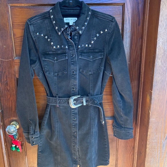 IDYLLWIND WOMEN'S WESTERN DENIM BELT DRESS - Picture 4 of 11